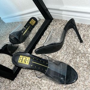 Black clear heels